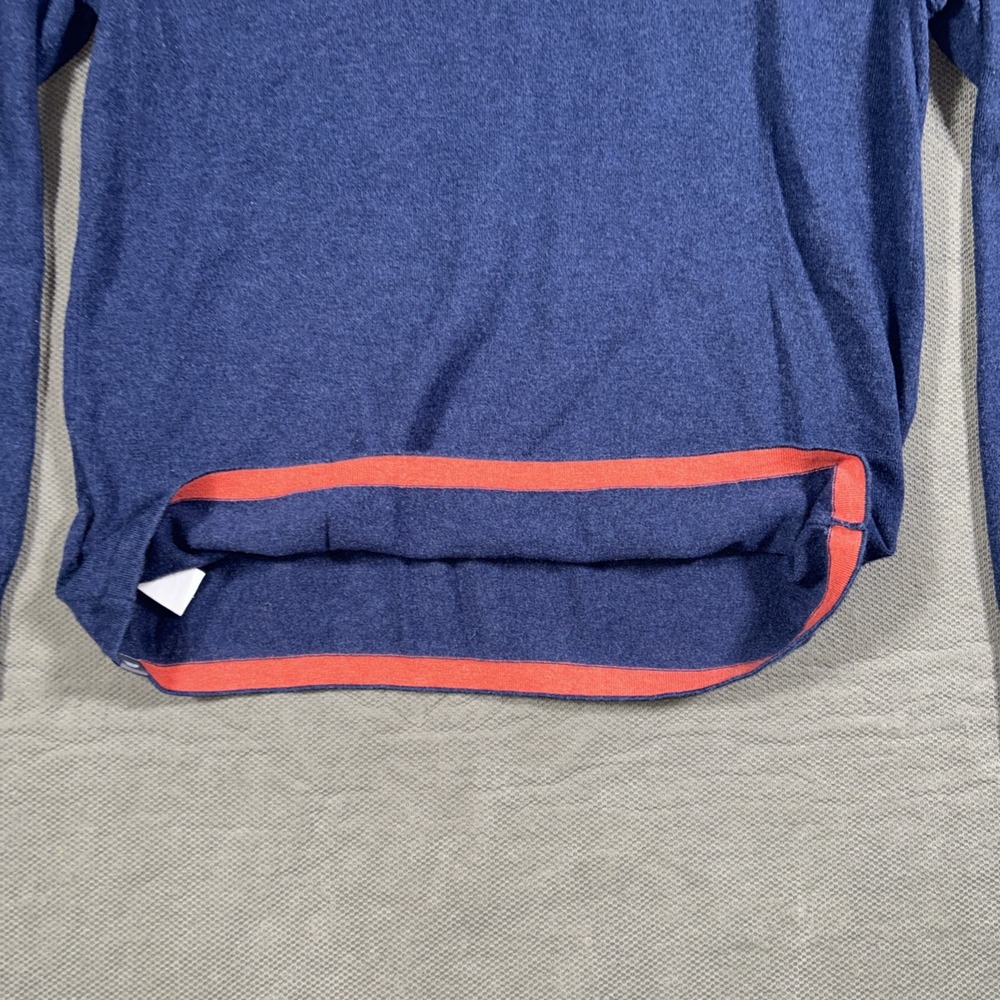 The North Face Mt Tam 1/4 Zip Sweater Navy Blue Wool Cotton Mens Large Pullover - Picture 10 of 13